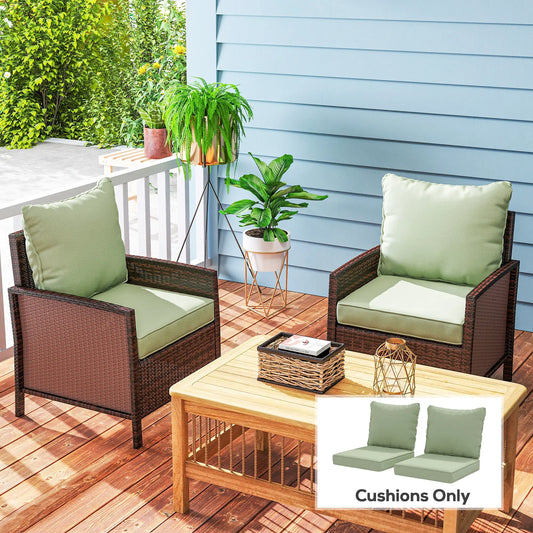 4-Piece Seat Cushion Pillows, Patio Chair Cushions Set, Indoor Outdoor, Green Patio Chair Cushions Green at Gallery Canada