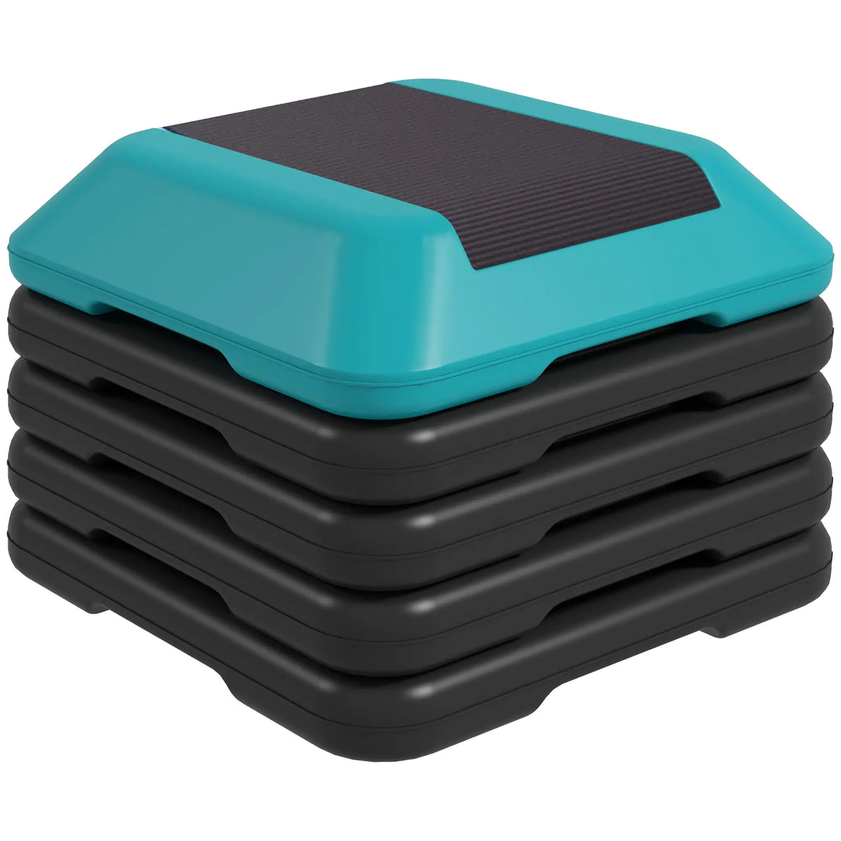 5-Level Adjustable Stepper, Aerobic Step Platform, 4" 6" 8" 10" 12", Blue Aerobic Equipment at Gallery Canada