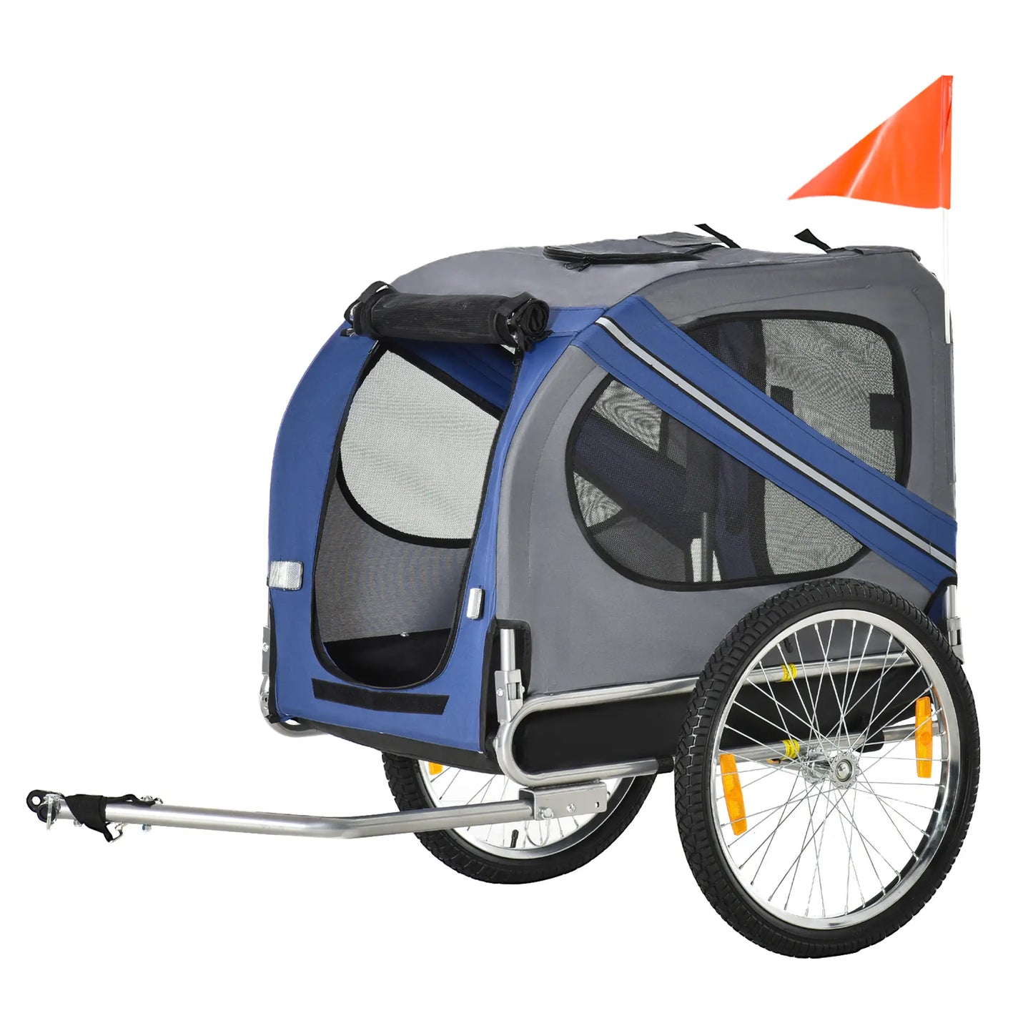 Foldable Dog Bike Trailer, Pet Cargo Carrier, Blue and Grey Dog Bike Trailers & Strollers at Gallery Canada