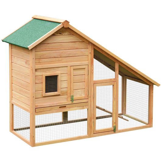 62x26x47 Inches Rabbit Hutch Chicken Coop Wooden Poultry Hen House Small Animal Pet Cage with Outdoor Run and Ramp - Gallery Canada