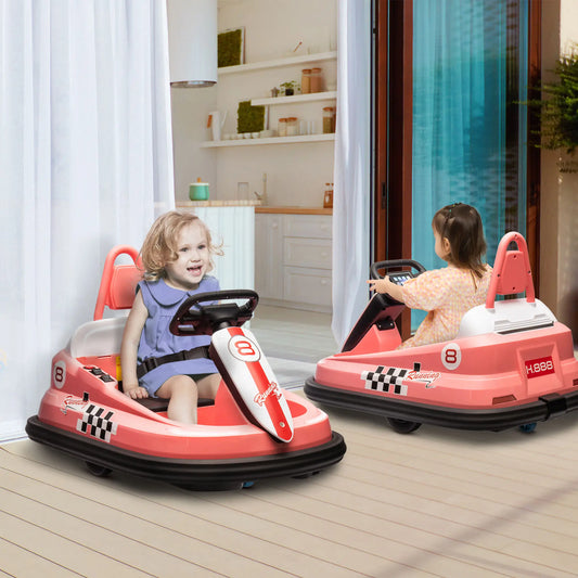 Kids Bumper Car, 6V Electric Ride-On Toy, 360° Rotation, Twin Motors, Pink Electric Toy Cars Pink, White, Black at Gallery Canada