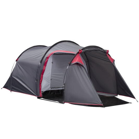 Pop Up Camping Tent for 2-3 Person Tent with Screen Room Zippered Doors Carry Bag for Fishing Hiking Dark Grey - Gallery Canada