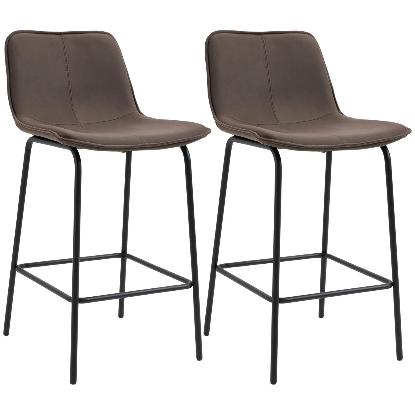 Upholstered Counter Height Bar Stools, Set of 2, 26", Steel Legs Bar Stools at Gallery Canada