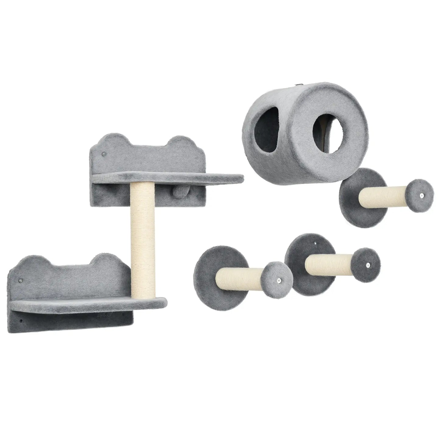 Wall-Mounted Pet Climbing Shelf Set, Grey Cat Climbing Wall at Gallery Canada
