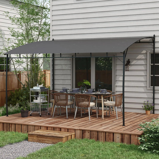 10' x 13' Outdoor Pergola, UV30+ Canopy, Steel Frame, Dark Grey