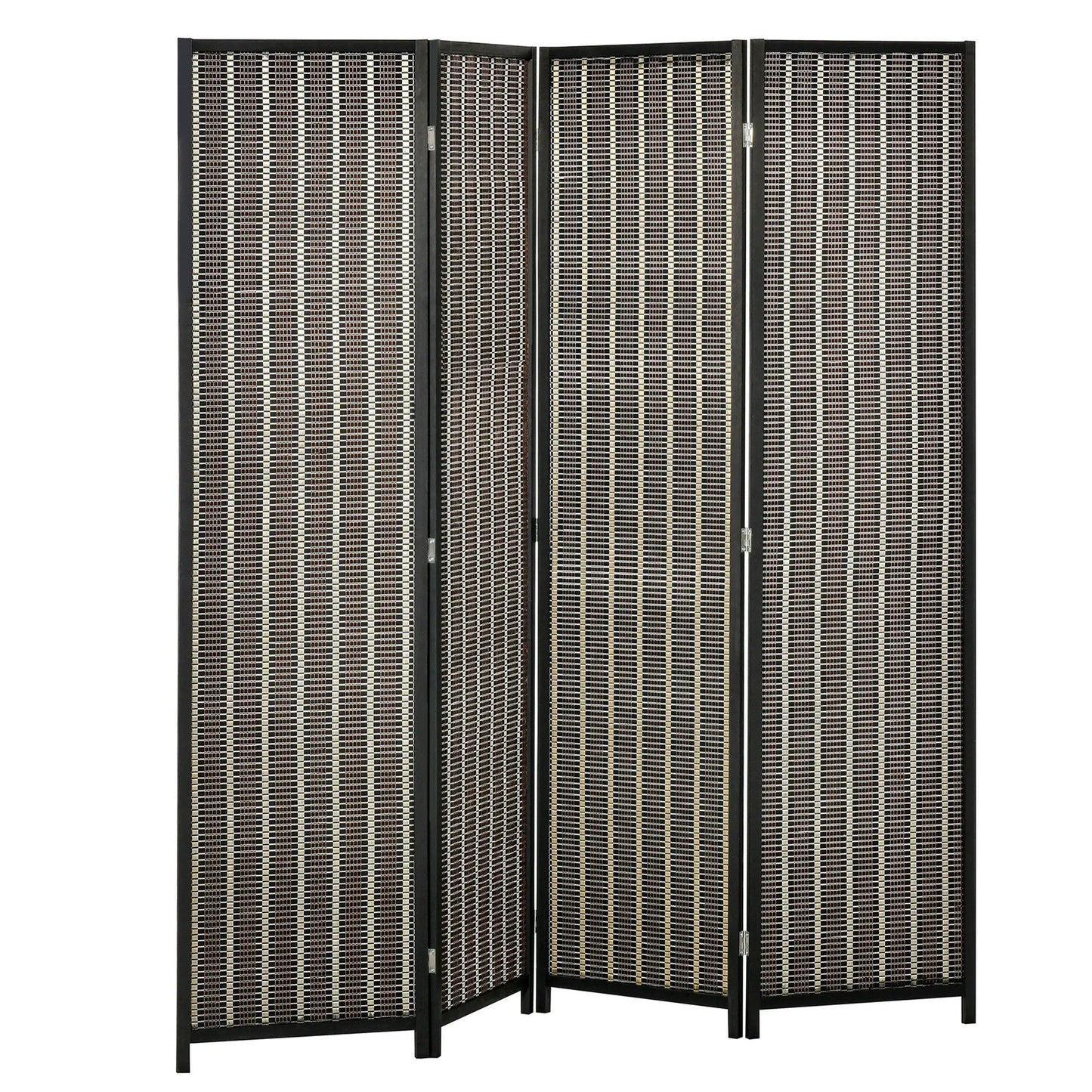 4 Panel Room Divider, 6 Ft Tall, Bamboo Hand-Woven, Brown Room Dividers at Gallery Canada