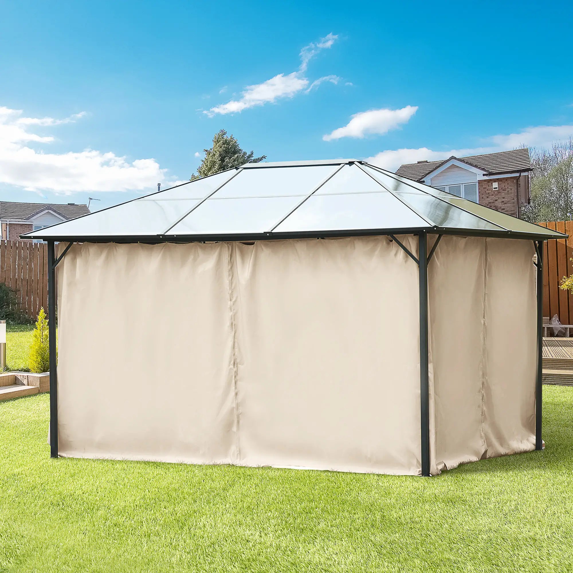 10' x 13' Gazebo Sidewall Set, 4 Panels, Hooks Included, Beige Gazebo Sidewalls at Gallery Canada