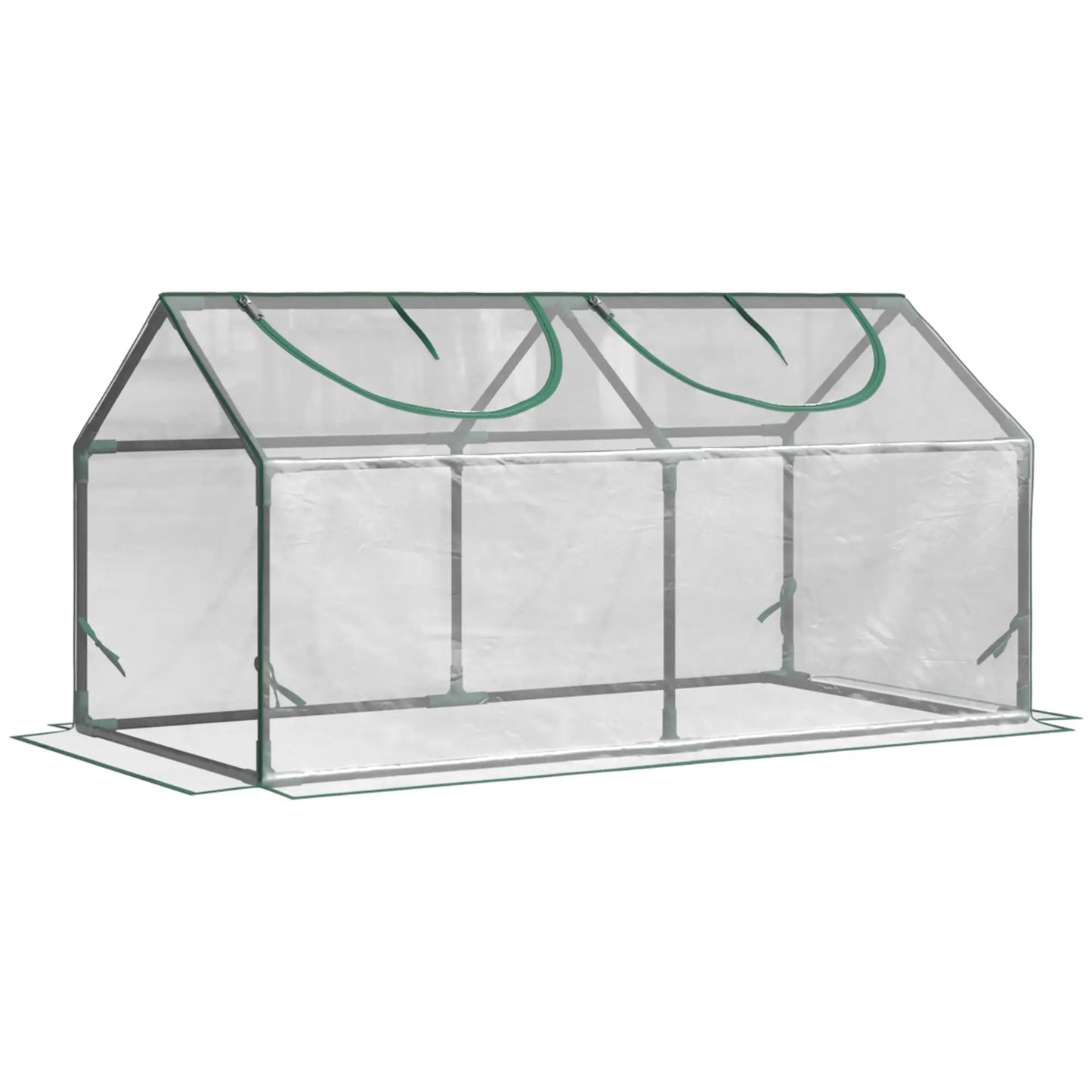 47" x 24" x 24" Mini Serre Tunnel, Cadre en Acier, 2 Fenêtres, Transparent