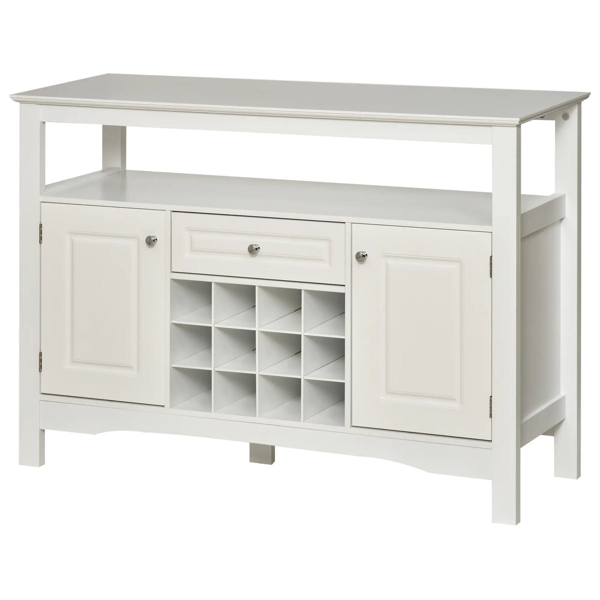 Modern Kitchen Buffet Cabinet, Drawer, 12-Bottle Wine Rack, White Bar Cabinets at Gallery Canada