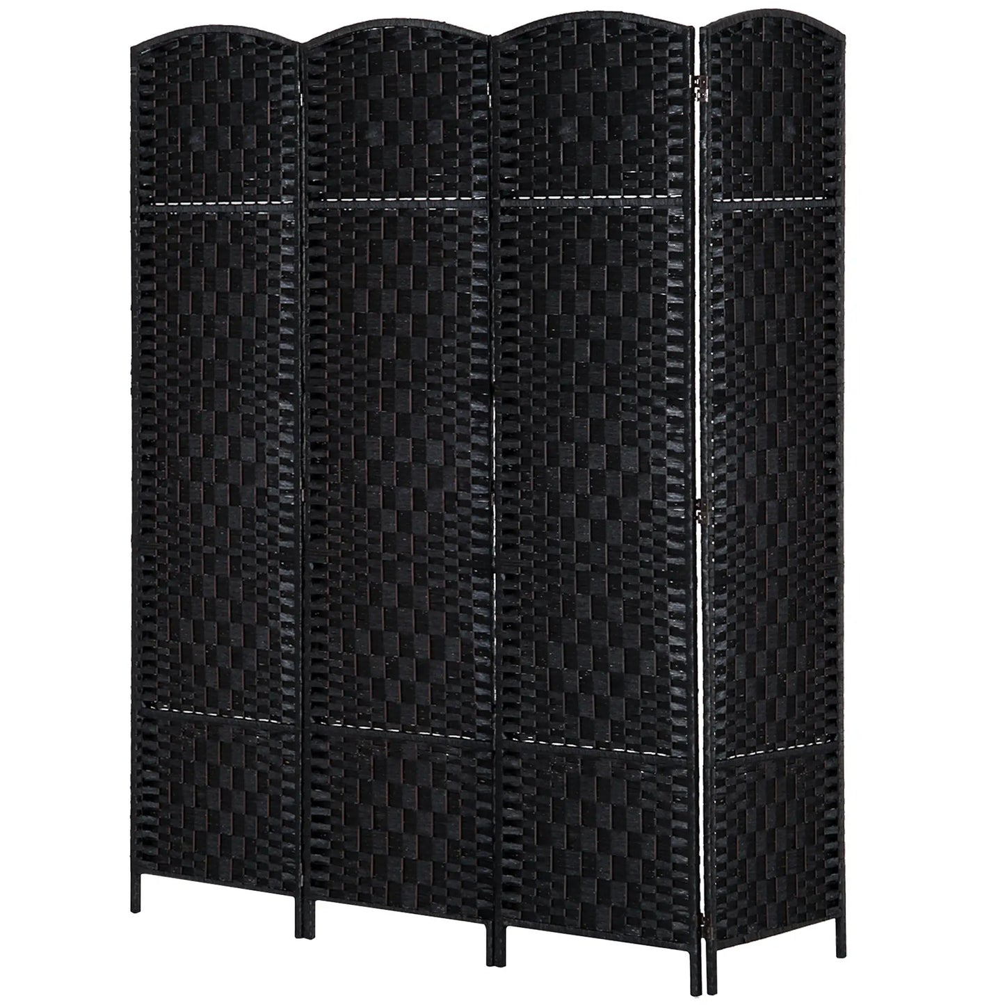 6ft Folding Room Divider, 4 Panel Wooden Frame, Black Room Dividers at Gallery Canada