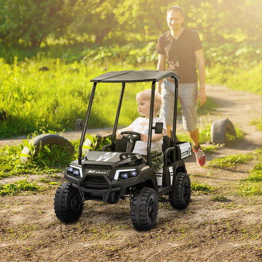 24V 2 Seater Kids Electric Car, Remote Control, 4 Wheels, Black Electric Toy Cars Black at Gallery Canada