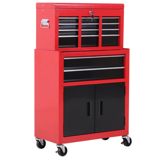 Rolling Tool Chest with Wheels and Drawers, 6-Drawer Tool Storage Cabinet, Detachable Organizer Tool Box Combo, Mobile Lockable Toolbox for Workshop Mechanics Garage - Gallery Canada