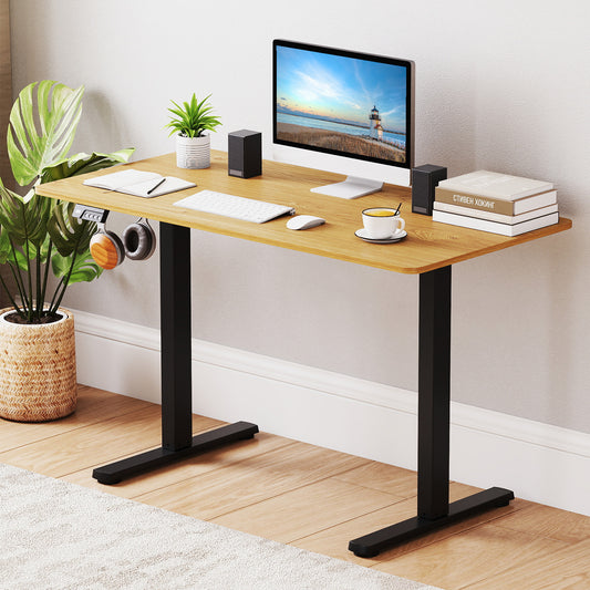 Electric Standing Desk Frame Height Adjustable Computer Desk Base with LED Display, Black Standing Desks Black at Gallery Canada