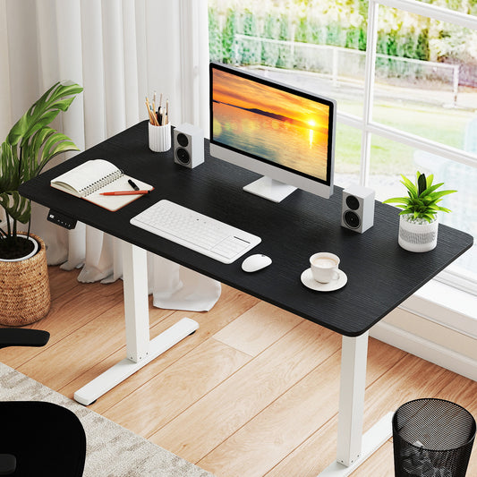 Electric Standing Desk with LED Display and 2 Memory Height Settings-DK, Black Standing Desks Black at Gallery Canada