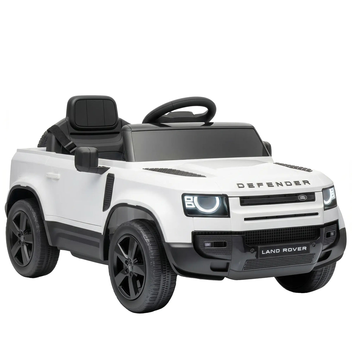 12V Licensed Land Rover Ride-On Car, Remote, White Electric Toy Cars at Gallery Canada