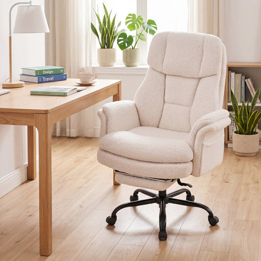 Ergonomic Cross Legged Office Chair, White Big and Tall Chairs White at Gallery Canada