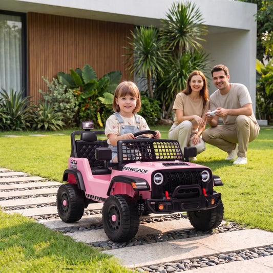 12V Ride on Truck, Remote, Soft Start, 4-Wheel Suspension, Pink Electric Toy Cars Multi Colour at Gallery Canada