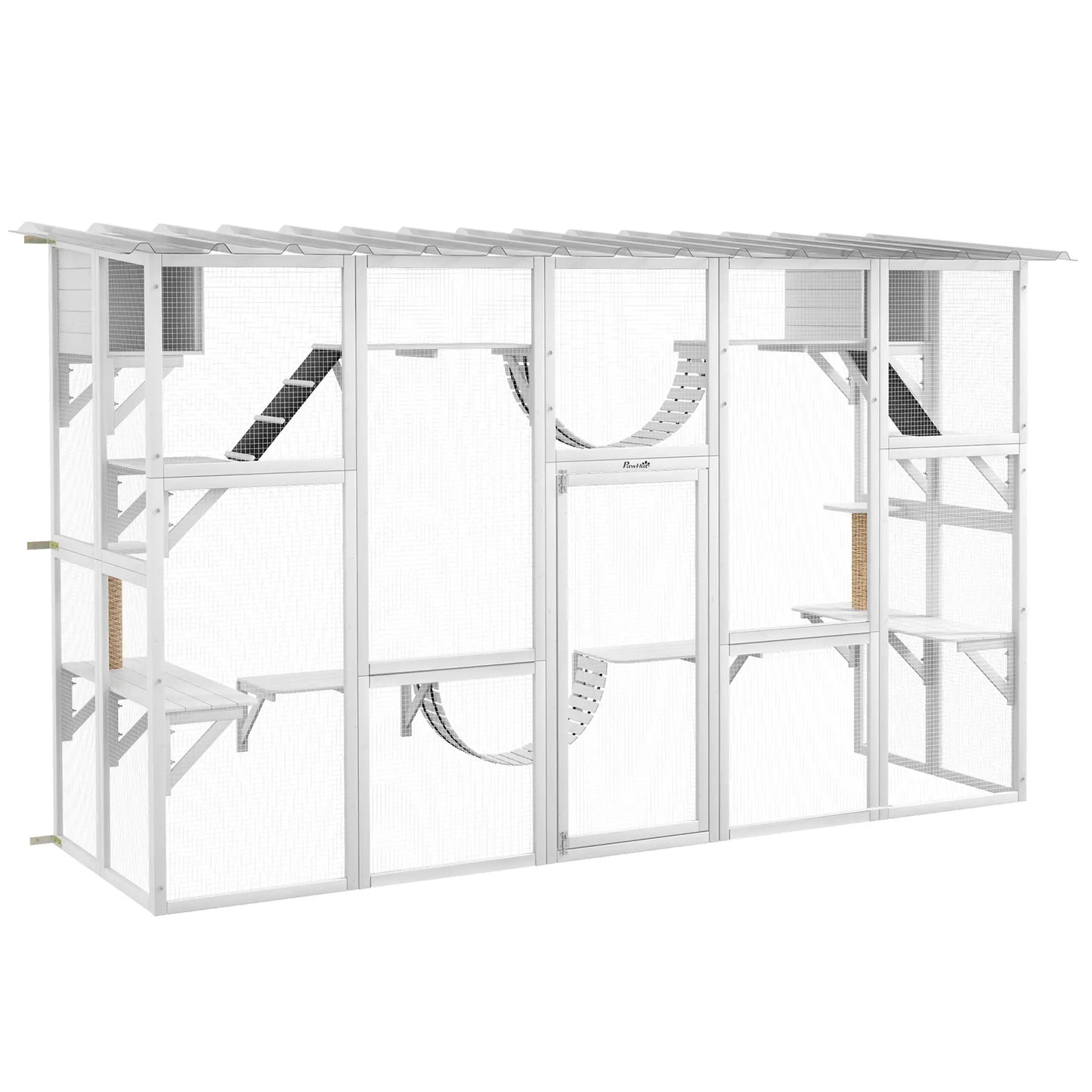 Large Outdoor Catio, Condos, Platforms, Doors, Ladders, Weather-Resistant Roof, White Outdoor Cat Enclosures at Gallery Canada