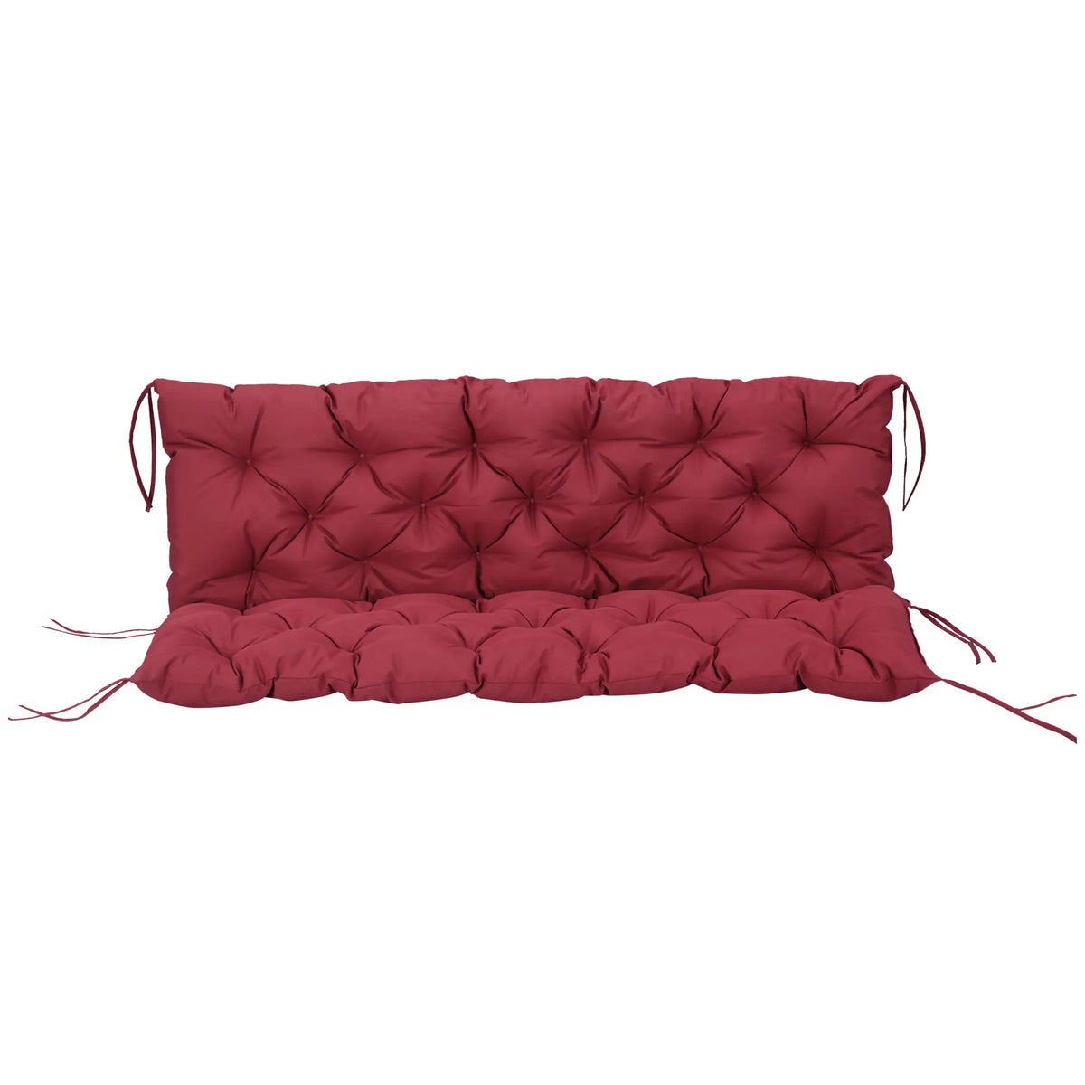 3 Seater Outdoor Swing Cushions With Backrest, Wine Red Patio Chair Cushions at Gallery Canada