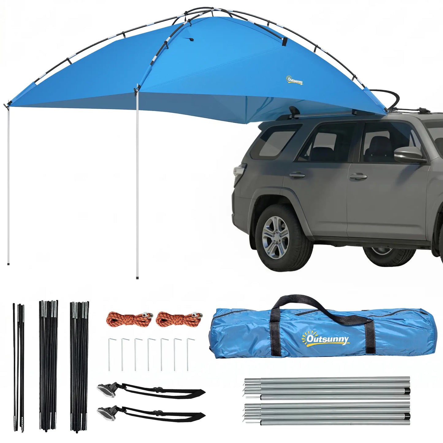 SUV Car Awning Camping Tent, 3000mm Waterproof, Light Blue Camping Tents at Gallery Canada