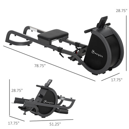 Rowing Machine with 16 Adjustable Resistance Levels Magnetic Foldable Rower with 2 Aluminum Slide Rails, Digital Monitor, for Home Use, Gym, Office at Gallery Canada