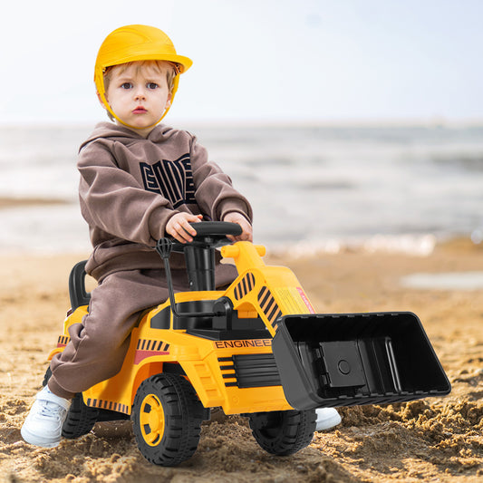 Excavator Digger Toy, Adjustable Bucket, Yellow Push & Pedal Ride On Toys Yellow at Gallery Canada