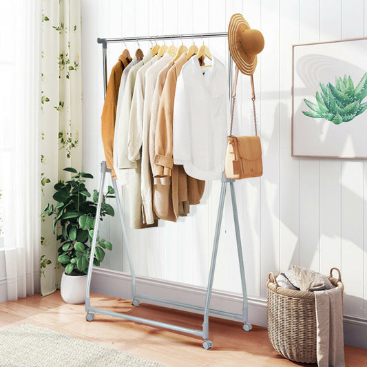 Extendable Foldable Heavy Duty Clothing Rack, Silver Clothing & Closet Storage Silver at Gallery Canada