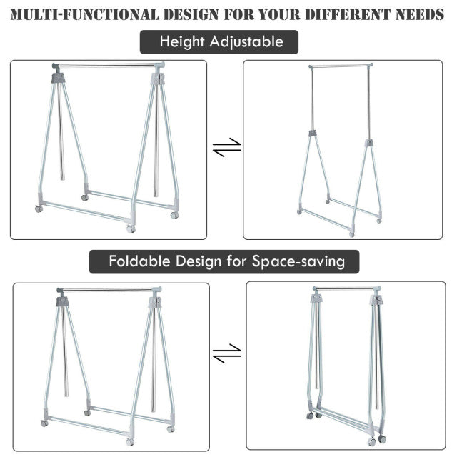 Extendable Foldable Heavy Duty Clothing Rack, Silver Clothing & Closet Storage at Gallery Canada