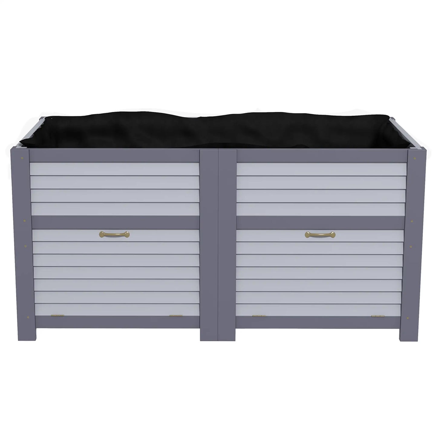 Wooden Elevated Planter Box with Storage, 59" x 30" x 29.5", Grey Galvanized Planter Boxes at Gallery Canada