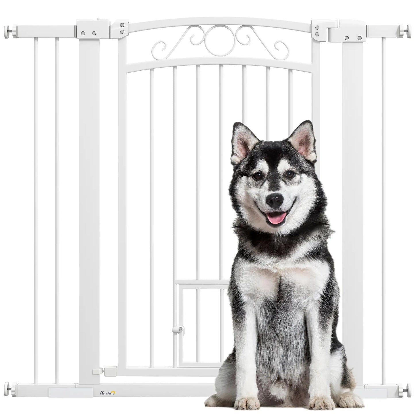 Walk Through Dog Gate, Small Pet Door, Auto Close, 30"-41" W x 38" H Houses, Kennels & Pens at Gallery Canada