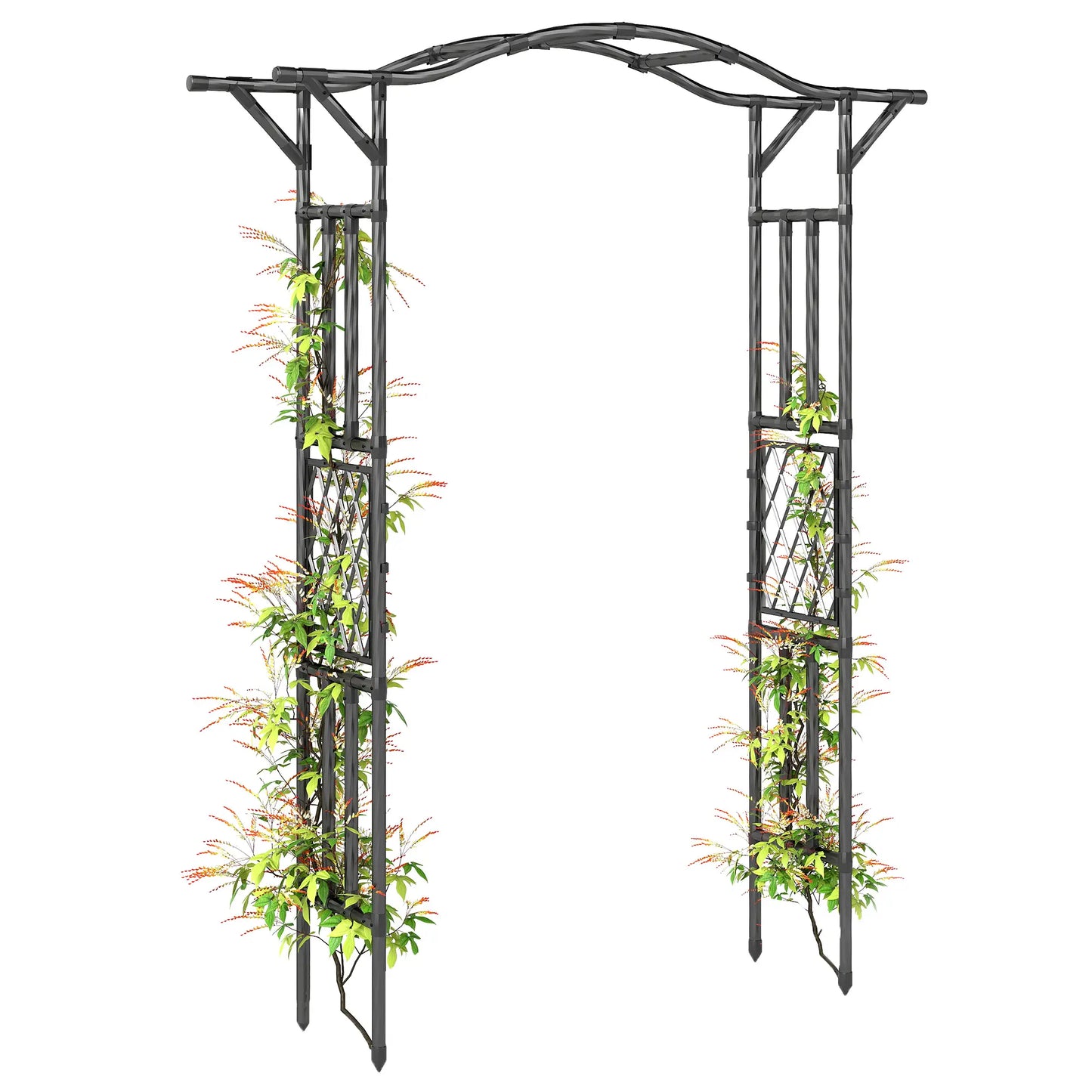Garden Arch Trellis Arbor With Extended Top, 66.9" x 15.7" x 90.6", Black Garden Arches at Gallery Canada