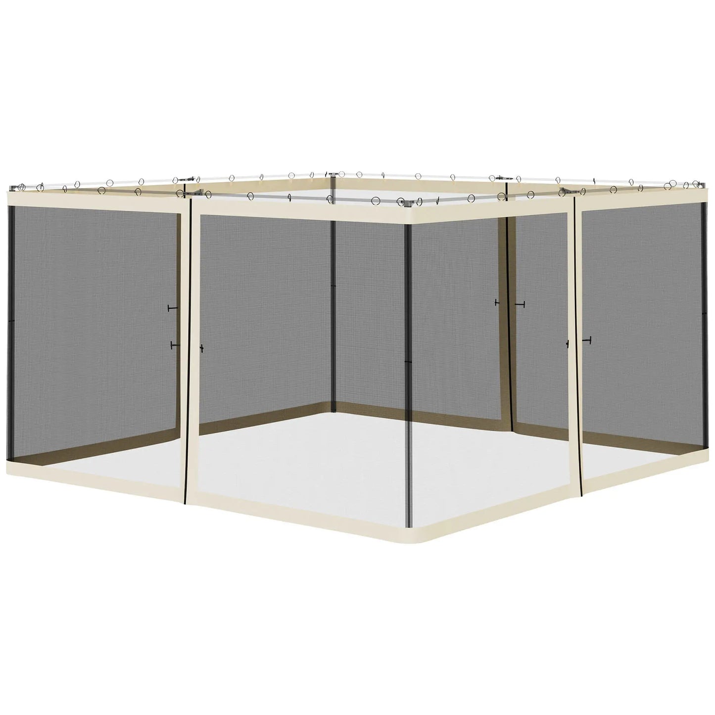 Replacement Mosquito Netting, Gazebo 12' x 12', Cream White, Black Gazebo Sidewalls at Gallery Canada