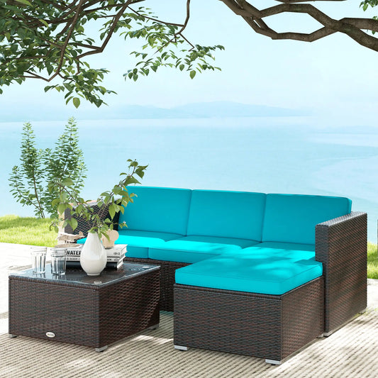 Patio Furniture With Soft Cushions, Corner Sofa Sets, Turquoise Patio Furniture Sets Brown, Turquoise at Gallery Canada