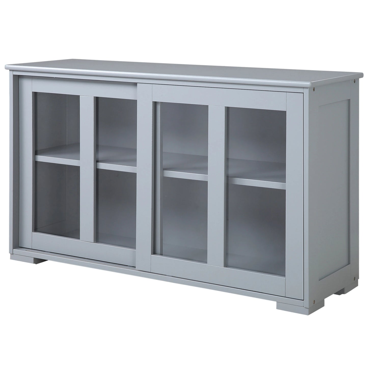 Buffet de cuisine, Armoire de rangement empilable, Porte coulissante en verre
