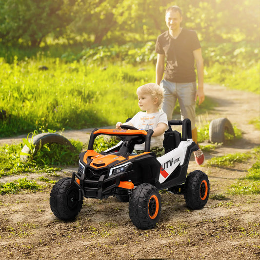 12V Kids Ride On Car, Remote Control, Battery Powered, Orange Electric Toy Cars Orange at Gallery Canada