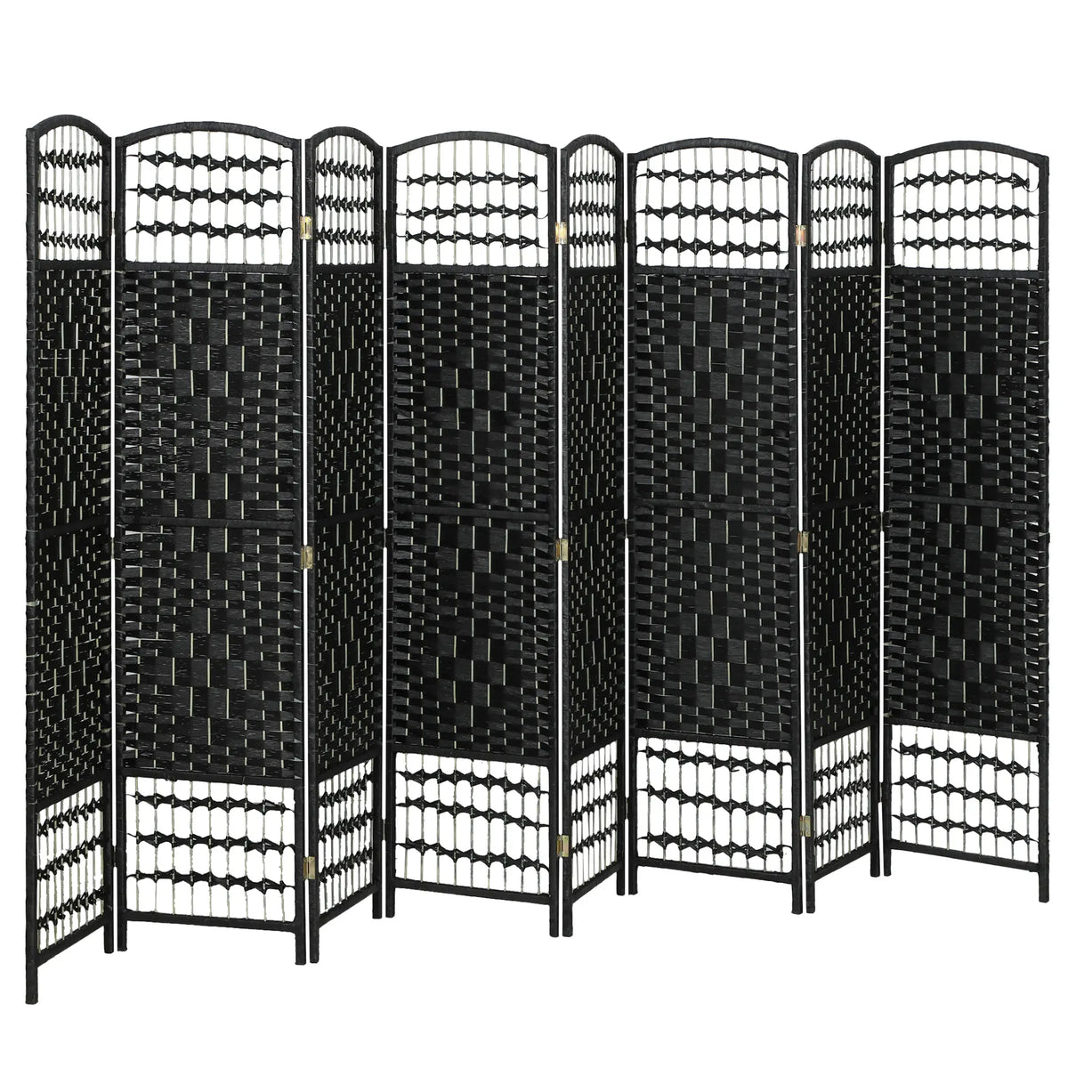 8 Panel Folding Room Divider, Portable Privacy Screen, Black Room Dividers at Gallery Canada
