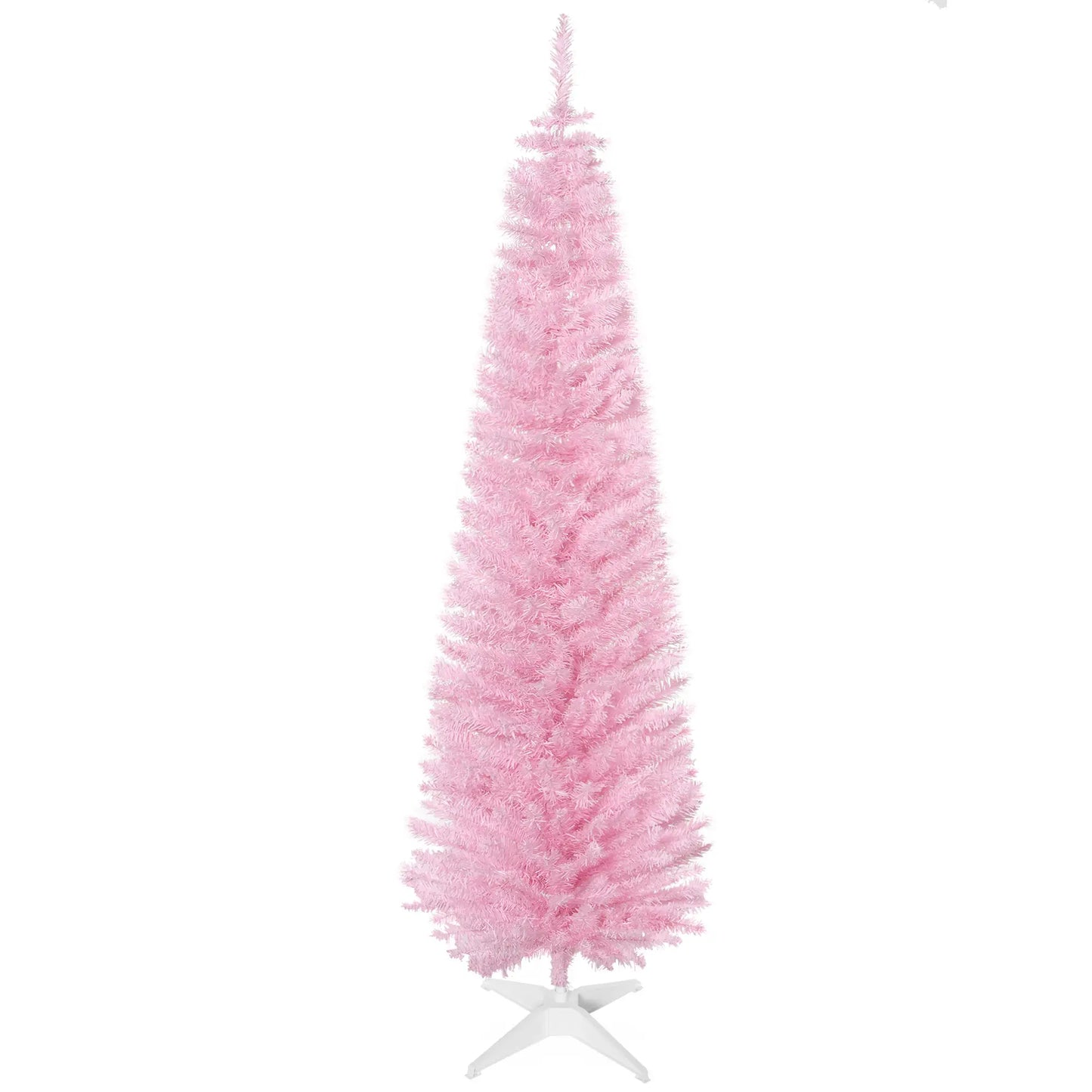 6' Slim Artificial Christmas Tree, Realistic Branches, Sturdy Metal Stand, Pink Pencil Christmas Trees at Gallery Canada