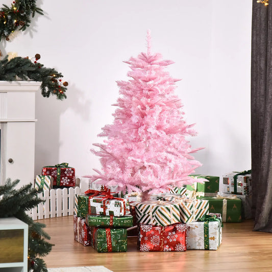 4FT Artificial Christmas Tree, Automatic Open, Holiday Decoration, Pink Artificial Christmas Trees Pink at Gallery Canada