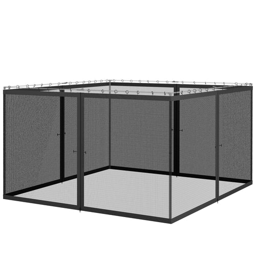 Replacement Mosquito Netting for Gazebo 12' x 12' Black Screen Walls for Canopy with Zippers
