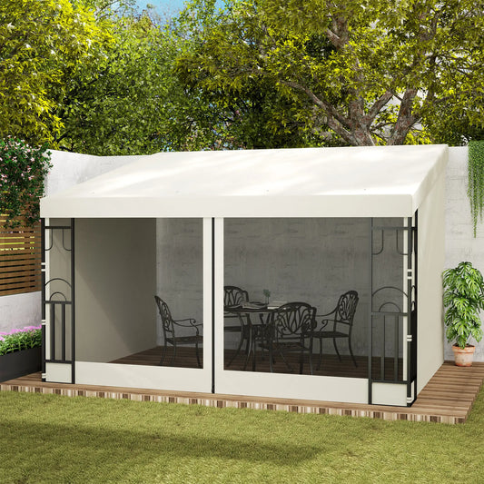 10' x 13' Outdoor Pergola, UV Resistant, with Curtains, Beige Pergolas Beige at Gallery Canada