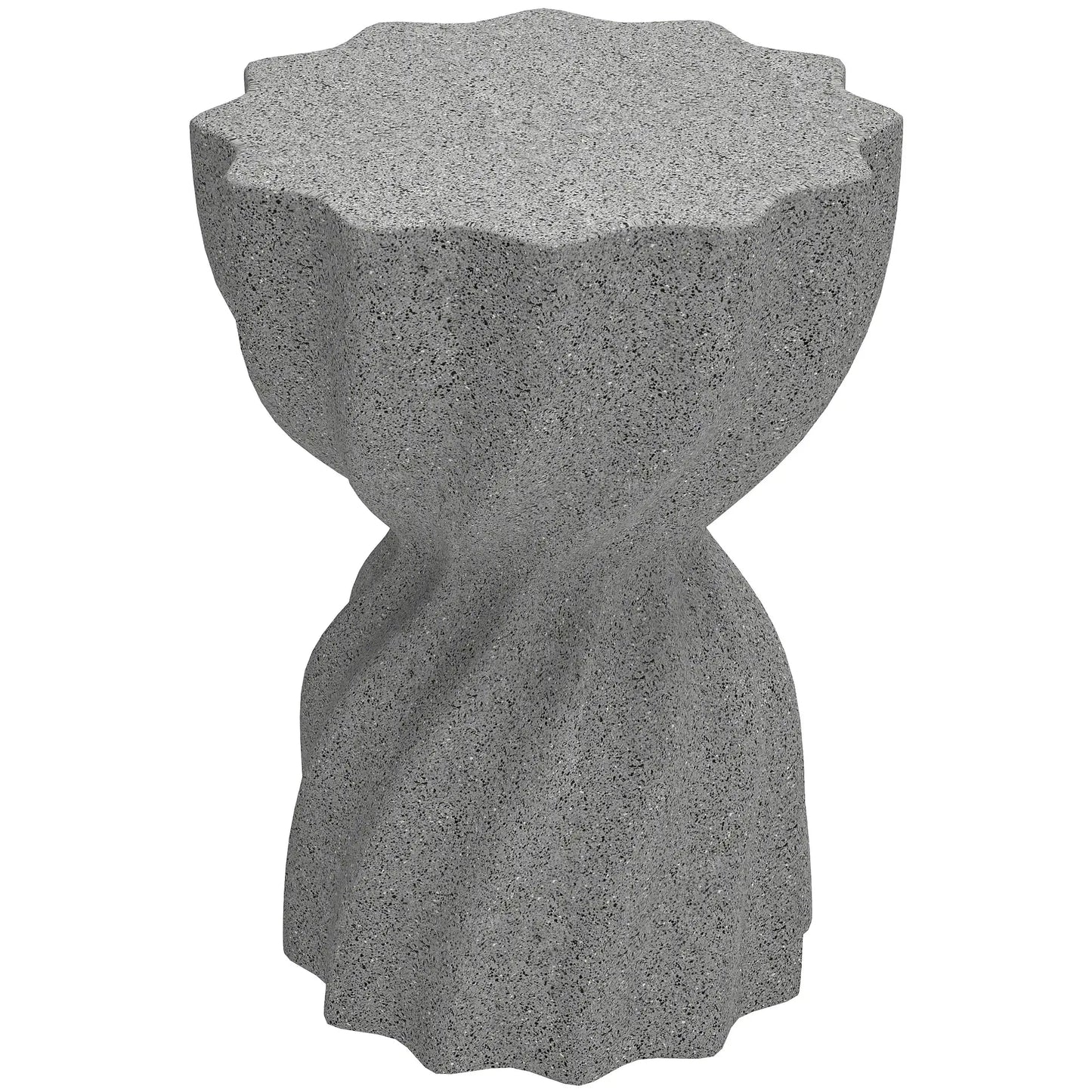 Spiral Garden Stool, Flower Top Outdoor Side Table, Grey Outdoor Benches at Gallery Canada