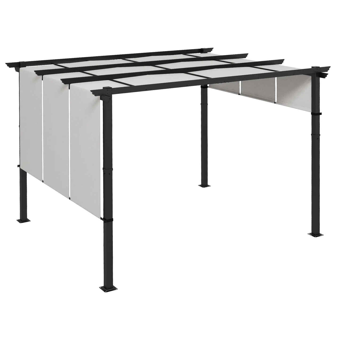 10' x 12' Metal Pergola With Retractable Canopy, For Garden Patio Pergolas at Gallery Canada