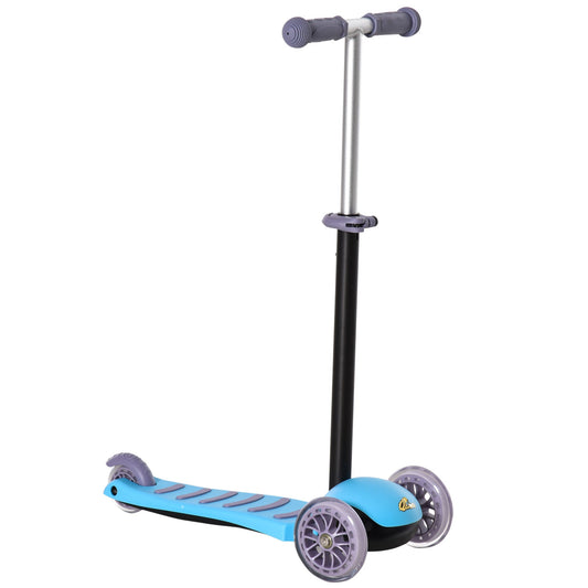 3-in-1 Kids Scooter Sliding Walker Push Car 3 Wheels Height Adjustable with Removable Storage Seat Ride on Toy for 2-6 years Light Blue - Gallery Canada