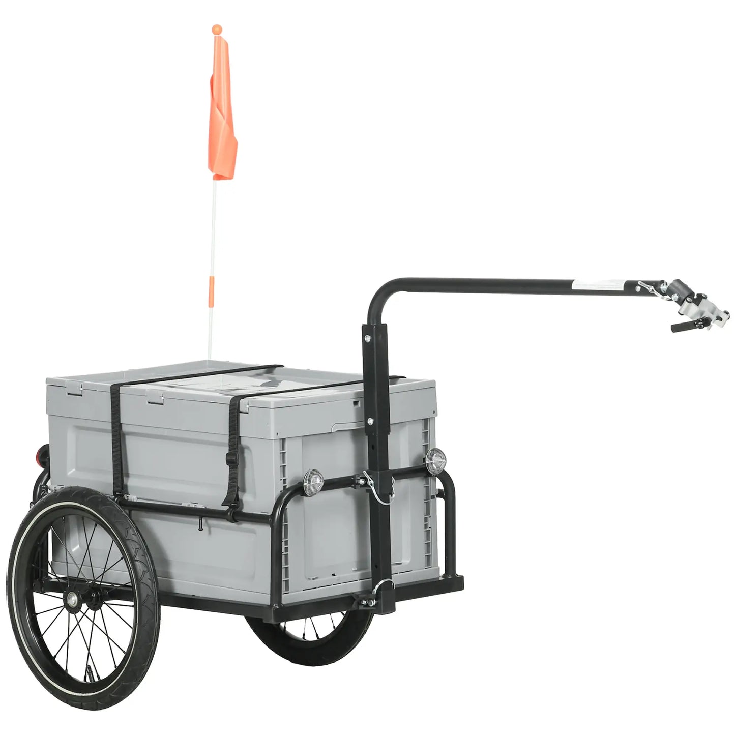 Steel Bike Trailer, Foldable Storage Box, Safe Reflectors, Max Load 88LBS Bike Cargo Trailers at Gallery Canada