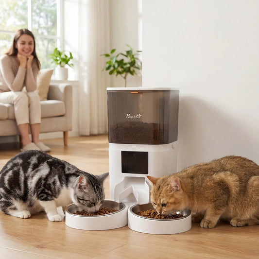 Automatic Cat Feeder, App Control, Smart Food Dispenser, 10s Voice Recorder, 6L