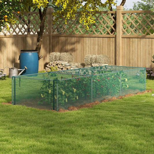 Plant Protection Cage, 12.2' x 4.1', Galvanised Steel Frame, Zipper Roll-Up Door Greenhouses Green at Gallery Canada