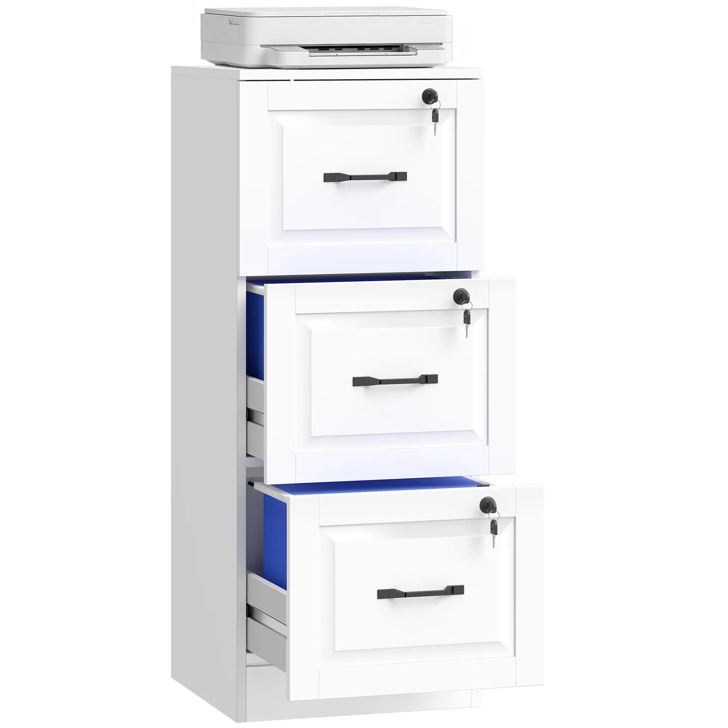 3 Drawer File Cabinet With Lock, Vertical Filing Cabinet, White Office Cabinets & Cupboards at Gallery Canada