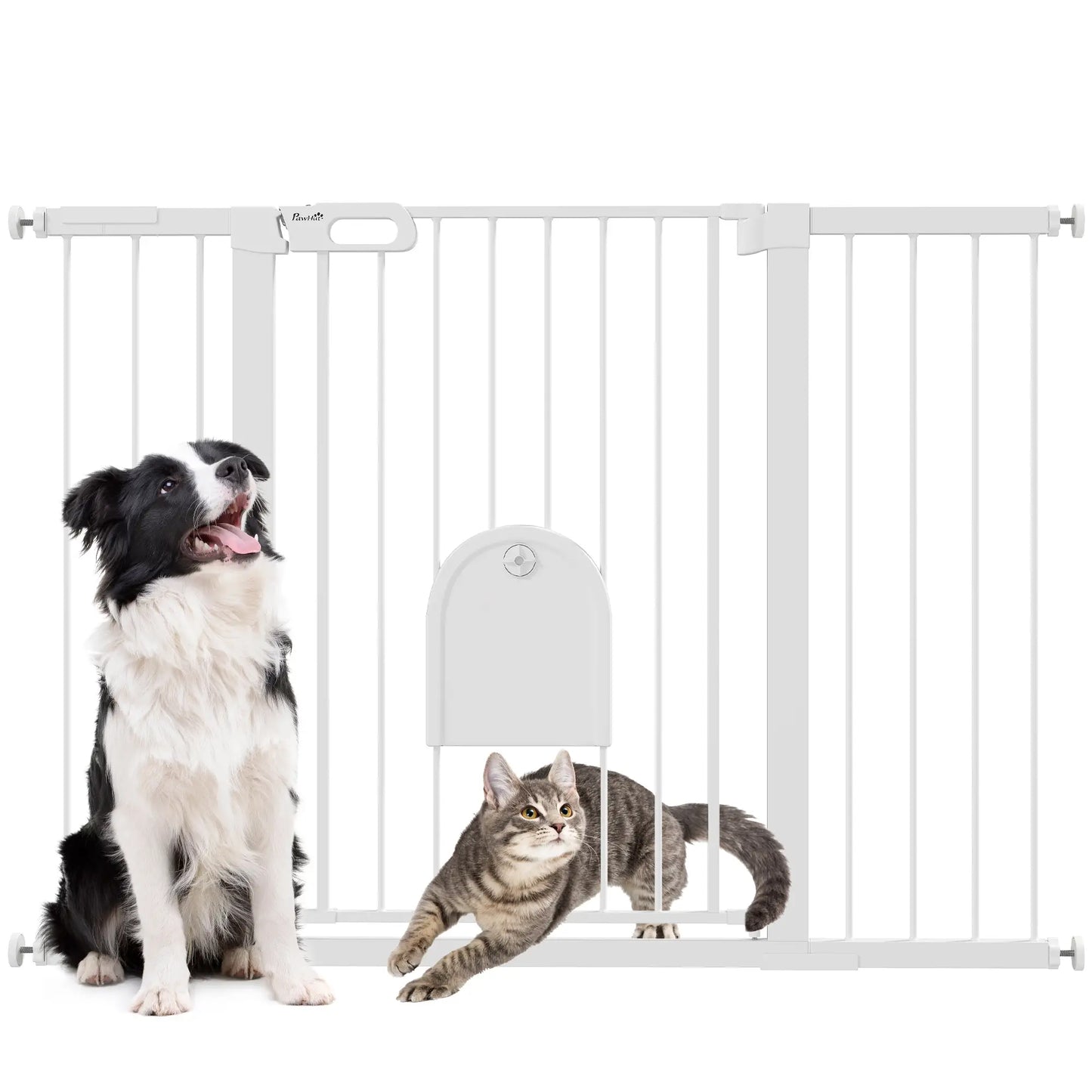 30"-52" Extra Wide Pet Gate Barrier with Small Door, 35"H Dog Gate with Safety Gate Barrier, Stair Pressure Fit, Black Houses, Kennels & Pens at Gallery Canada