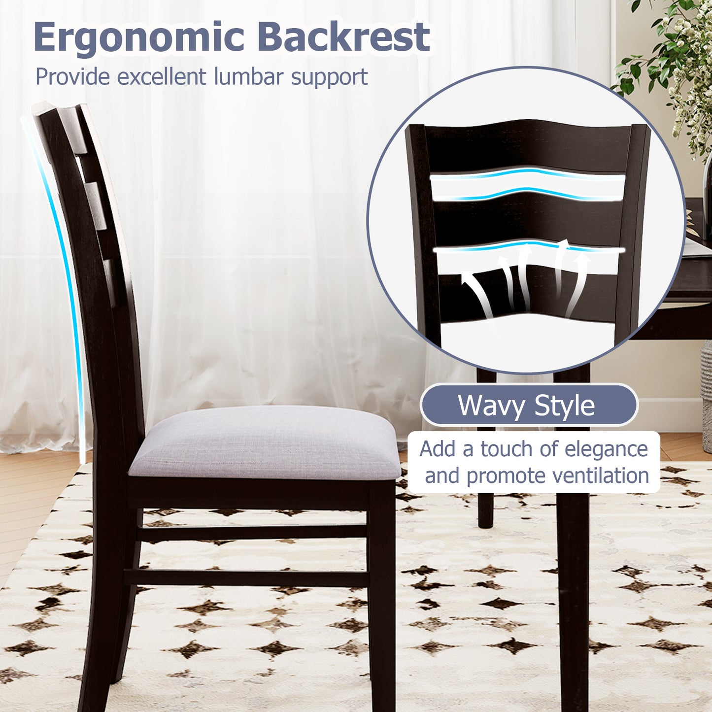 Farmhouse Dining Chairs Set of 2, Modern Kitchen Chairs, Gray Dining Chairs at Gallery Canada