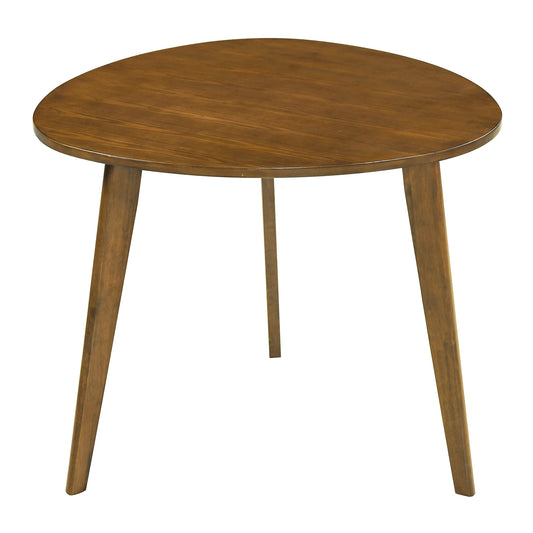 Farmhouse Wooden Round Dining Table for 4, Walnut
